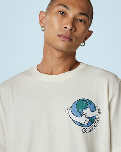 Love Your Mother Left Chest Short Sleeve T-Shirt Egret, Detail View