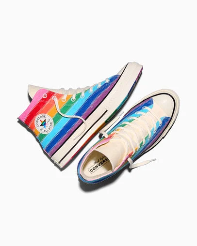 Chuck 70 Pride Flag Blue/Egret/Black, Angled View