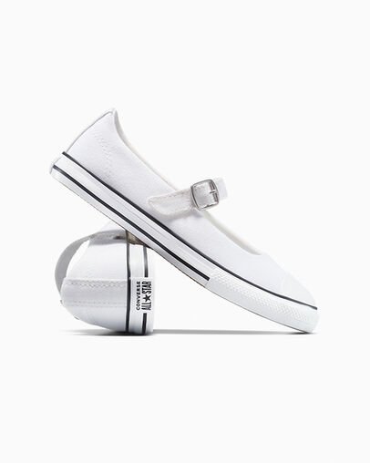 Chuck Taylor All Star Dainty Mary Jane Blanc/Noir/Blanc, Detail Angle View