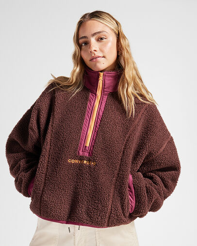 Sherpa Half Zip Top Eternal Earth, Front View