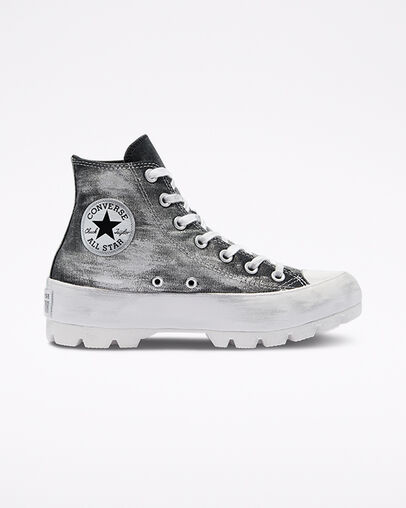 Chuck Taylor All Star Lugged LTD &Eacute;claboussures noir et argent, Outer Side View