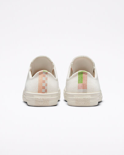 Chuck Taylor All Star Crafted Abstract Stripes Egret/Indigo Oxide/Pink Clay, Heel View