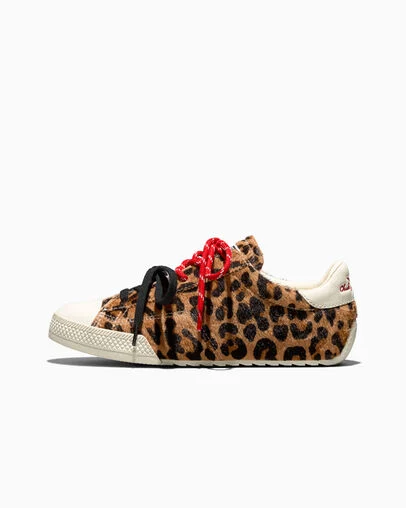 Chuck Taylor Lo Leopard Pony Hair Black/Egret/Red, Inner Side View