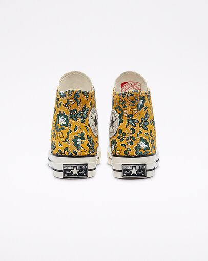 Chuck 70 Paisley Print Gold Dart/Egret/Fire, Heel View