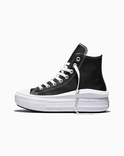 Chuck Taylor All Star Move Platform Foundational Leather Noir/Blanc/Blanc, Inner Side View