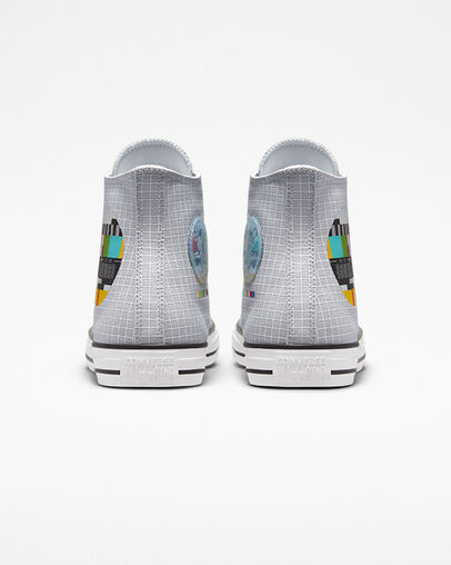 Chuck Taylor All Star Color Grid Dk Smoke Grey/Multi, Heel View