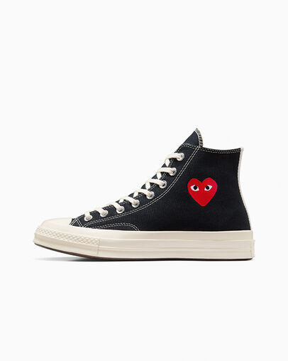 PLAY Comme des Garçons Single Heart Chuck 70 Black/Red/Egret, Inner Side View