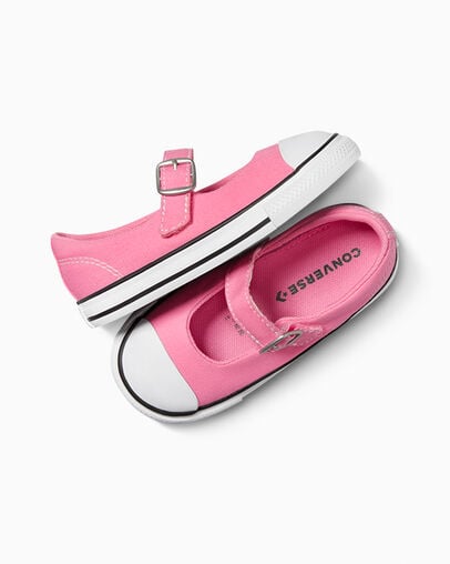 Chuck Taylor All Star Dainty Mary Jane Pink/White/Black, Angled View