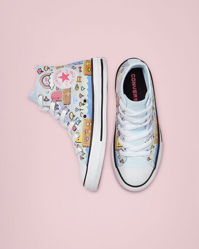 Chuck Taylor All Star Gamer Chambray Blue/Bold Pink/White, Top and Side View