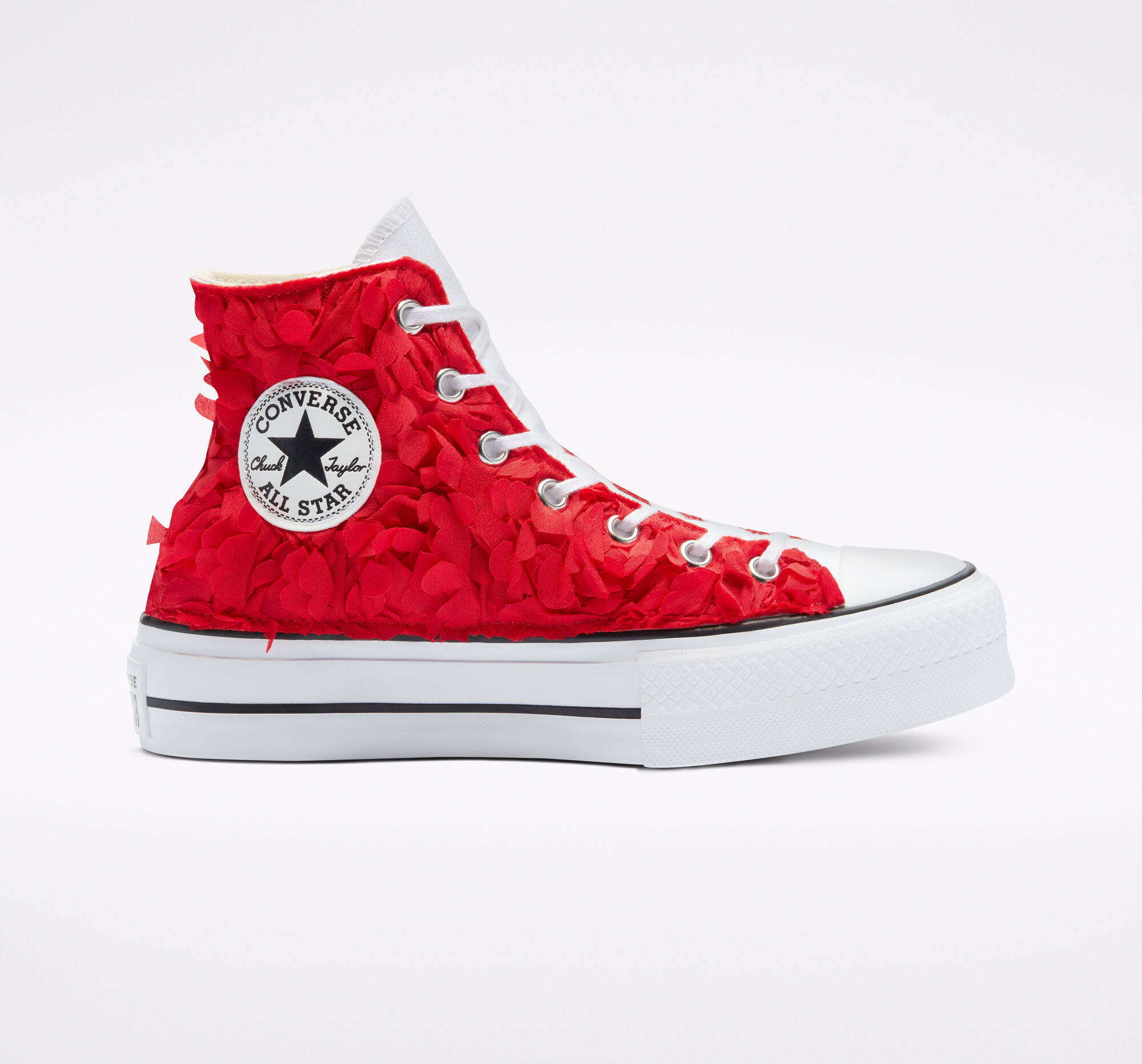 red platform converse sneakers