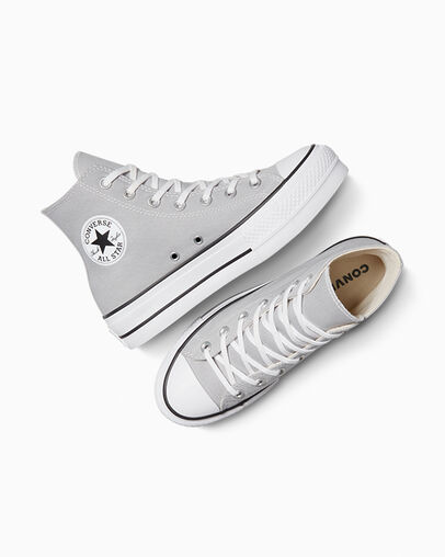 Chuck Taylor All Star Lift Platform Canvas Grey Area/White/Black, Angled View