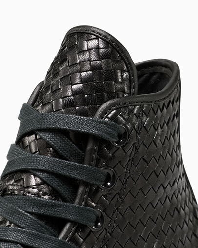 Chuck 70 Woven Leather Black/Black/Black, Detail Angle View