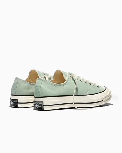 Chuck 70 Vintage Canvas Thyme Again Green/Egret/Black, Heel View