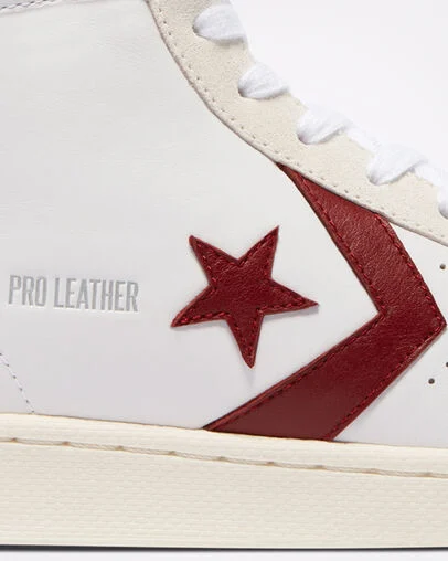Pro Leather White/Team Red/Egret, Detail Angle View