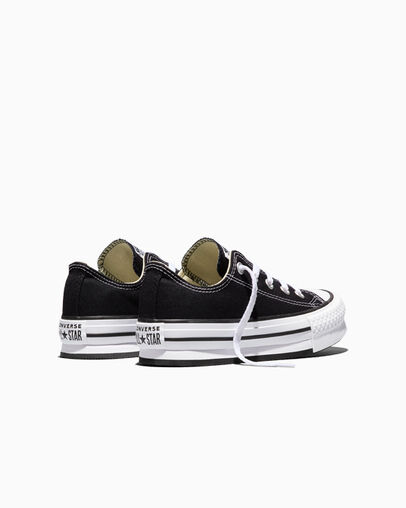 Chuck Taylor All Star Lift Platform Zwart/Wit/Zwart, Heel View
