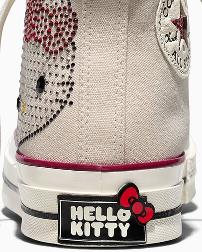 Converse x Hello Kitty Chuck Taylor 70 Swarovski&reg; Egret/Sporty Berry/Black, Detail Angle View