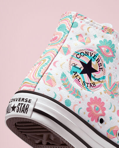 Chuck Taylor All Star Mystic Gems Blanc/Rose/Corail blanchi, Detail Angle View