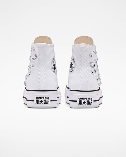 Chuck Taylor All Star Lift Platform Gems Gemas blancas, Heel View