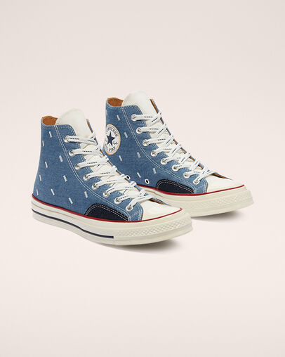 Chuck 70 Indigo Boro Blue/Egret/Midnight Navy, Angled View