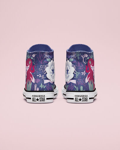 Chuck Taylor All Star Mermaids Washed Indigo/Light Dew/White, Heel View