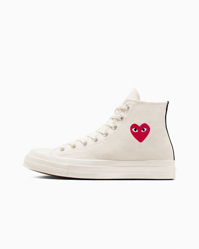 PLAY Comme des Gar&ccedil;ons Single Heart Chuck 70 Bianco latte/Rosso/Nero, Inner Side View