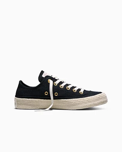 Chuck Taylor All Star Espadrille Black/Gold/Papyrus, Outer Side View
