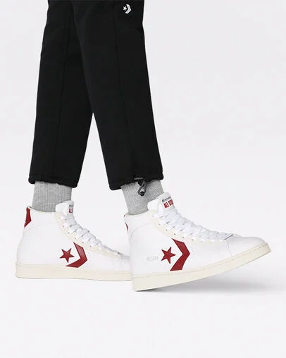 Pro Leather White/Team Red/Egret, On Foot Shot 1