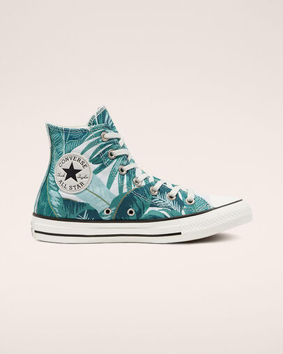 Chuck Taylor All Star Wild Florals Egret/Green/Black, Outer Side View