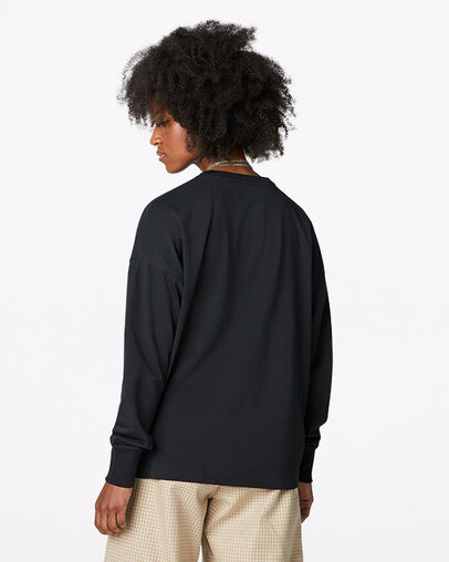 Camiseta de manga larga Heritage Leopard Print Negro Converse, Back View