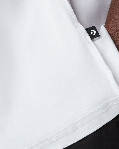 Crossover Crew Neck Short Sleeve T-Shirt White, Detail View
