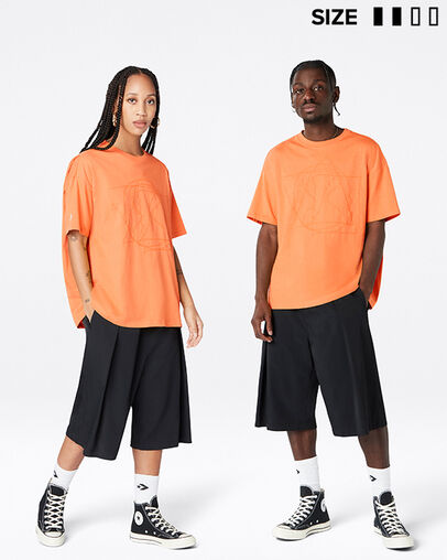 Converse Shapes Graphic Box T-Shirt Bright Poppy Heather, Full Body View