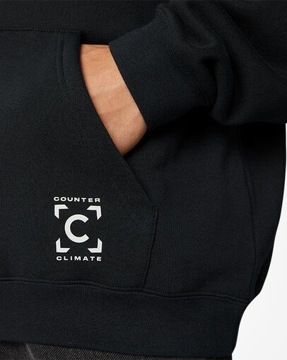 Sudadera con capucha estampada para exteriores Negro, Detail View