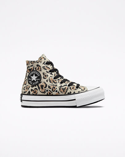 Chuck Taylor All Star Lift Platform Jungle Cats Driftwood/Black/White, Outer Side View