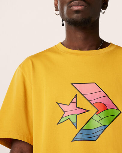 Tee-shirt &agrave; manches courtes Star Chevron Sunset Jaune d'or, Detail View