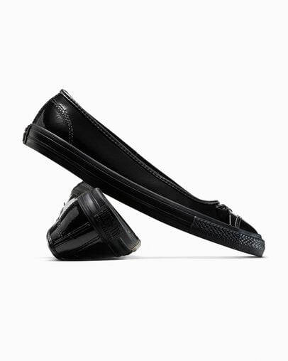 Chuck Taylor All Star Dainty Ballerina Slip On Black/Egret/Black, Detail Angle View