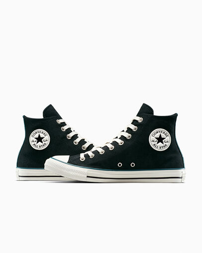 Chuck Taylor All Star Contrast Suede Black/Jaded Teal/Egret, Detail Angle View