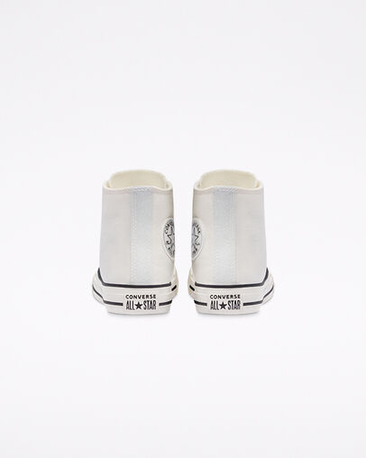 Chuck Taylor All Star UV Glitter Egret/Black/Egret, Heel View