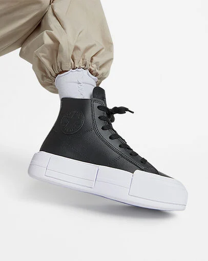Converse Cruise Leather Black/Black/White, Reflective View
