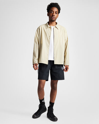 Ultra-Lightweight Andover Coaches Jacket Kaki p&acirc;le, Full Body View