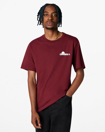 Camiseta con estampado Moon Mountain Remolacha oscuro, Front View