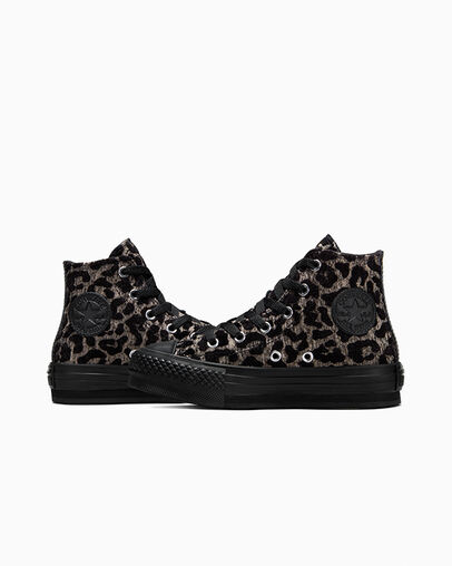 Chuck Taylor All Star EVA Lift Platform Leopard Light Fawn/Black/Black, Detail Angle View