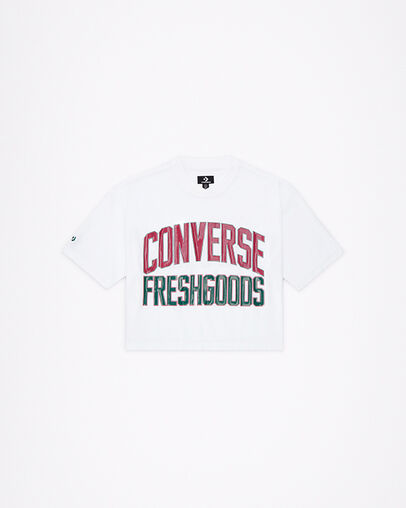 Converse x Joe Freshgoods Football Crop Top White, Front View