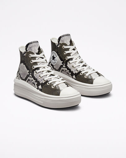 Authentic Glam Chuck Taylor All Star Move Negro/Garza/Garza, Angled View