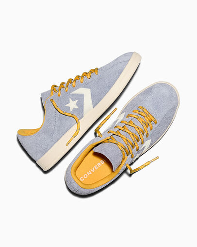 All Star Classic Trainer Suede Thunder Whale Grey/Gold Palm/Egret, Angled View