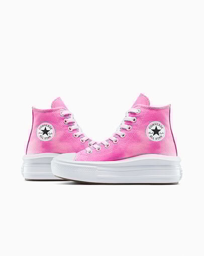 Chuck Taylor All Star Move Platform Color Splash Bianco/Fucsia caos, Detail Angle View