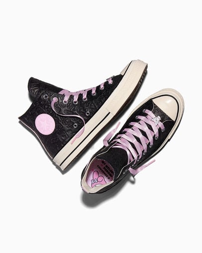 Converse x Hello Kitty&reg; and Friends Chuck 70 My Melody&trade; & Kuromi&trade; Black/Egret/Brown, Angled View