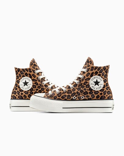 Chuck Taylor All Star Lift Platform Leopard Suede Incensed/Black/Egret, Detail Angle View