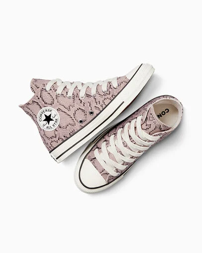Chuck Taylor All Star Snakeskin Print Warm Clay/Egret/Egret, Angled View