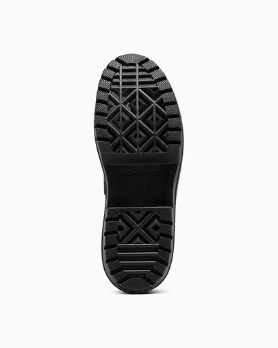 Chuck Taylor All Star Lugged Heel Loafer Platform Leather Black/Black/Black, Outsole View