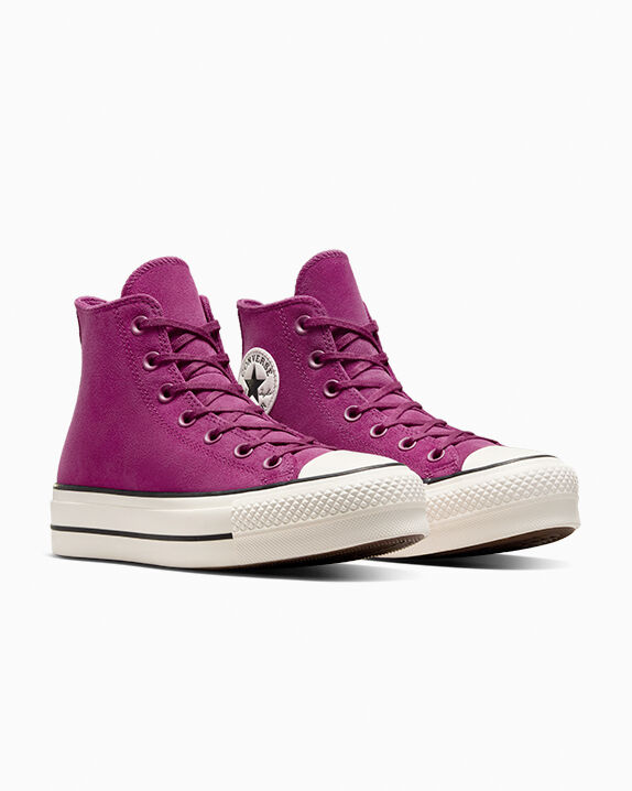 Chuck Taylor All Star Lift Platform Colorful Suede Quantum Violet/Egret/Zwart
